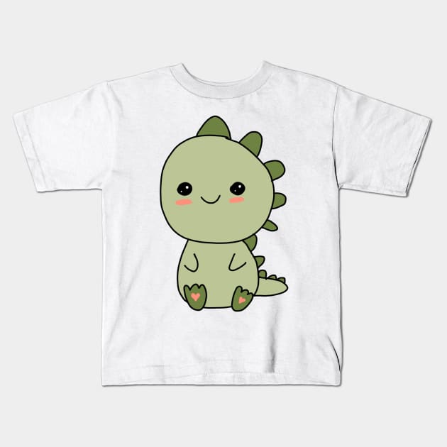 Sweet little dino Kids T-Shirt by Arpi Design Studio